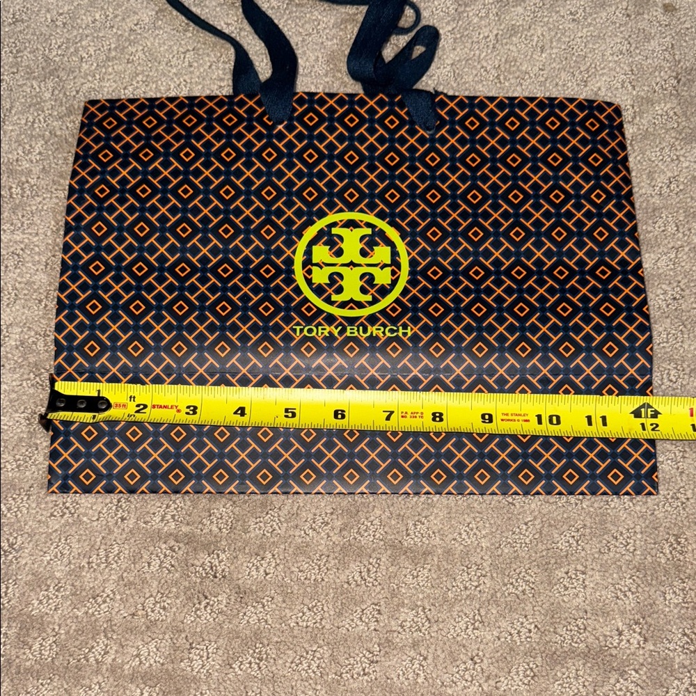 Tory Burch Navy and Orange Geometric Tote